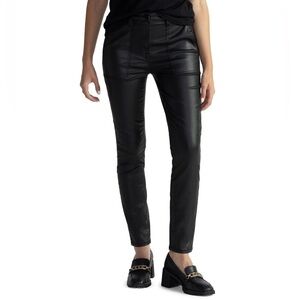 Sanctuary Hayden Tapered Faux Leather‎ Liquid Look Black Stretch Pant Size 31